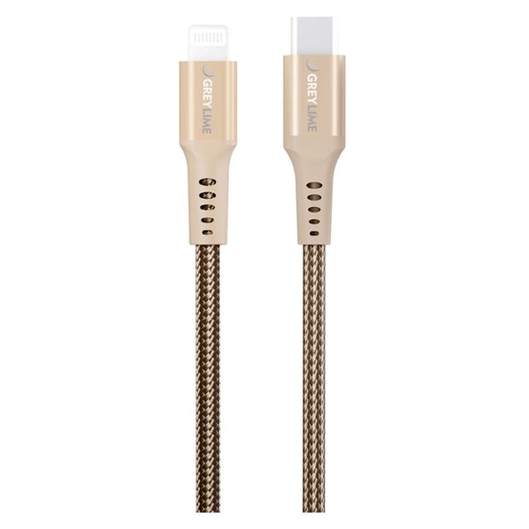 GreyLime 18W Braided USB-C til Lightning Kabel 50 cm. - Beige
