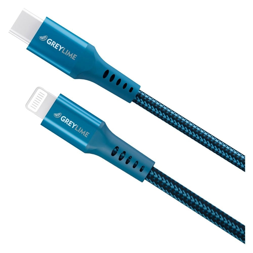 GreyLime 18W Braided USB-C til Lightning Kabel 3 m. - Blå
