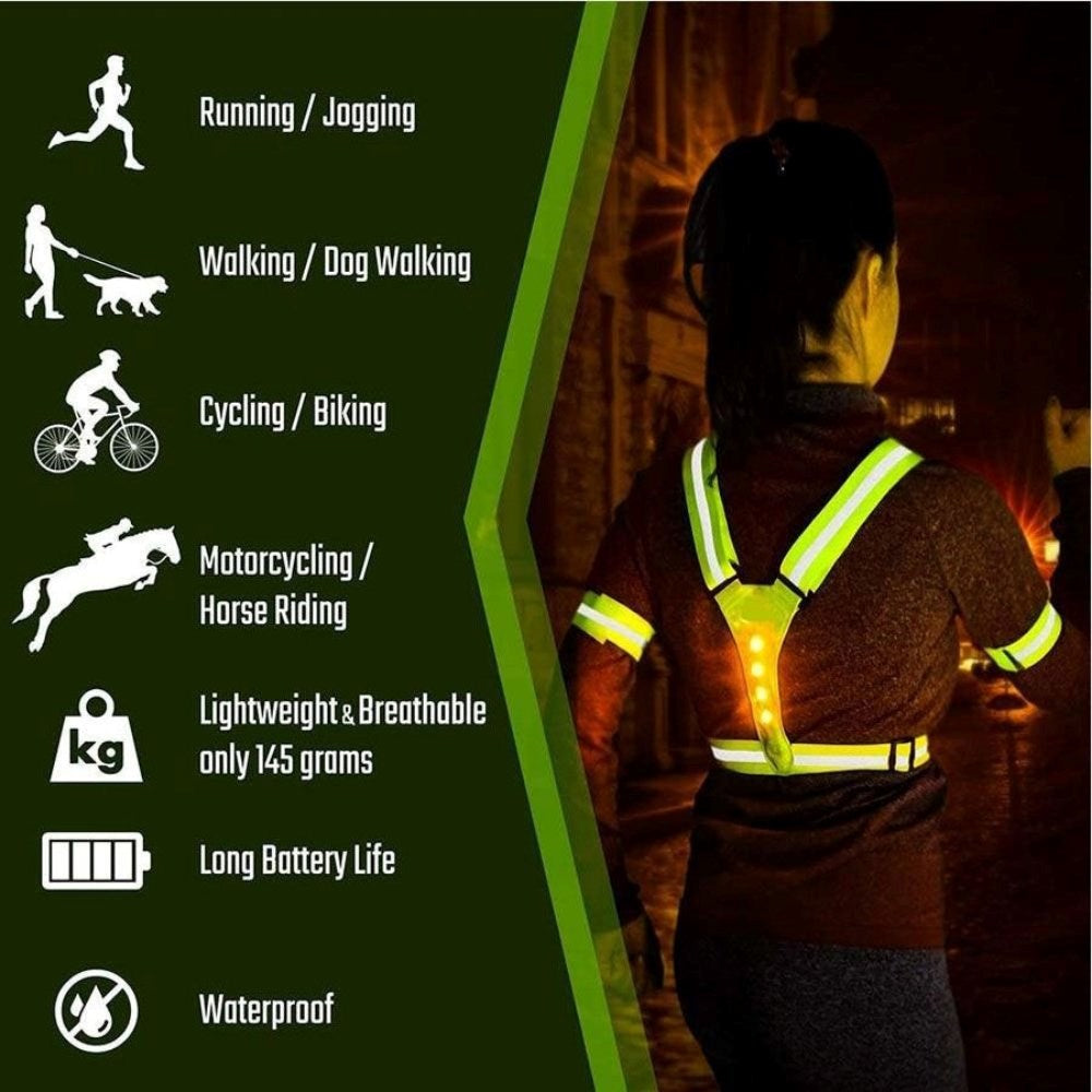 Lippa Refleksvest m. 3 LED Lys - Gul