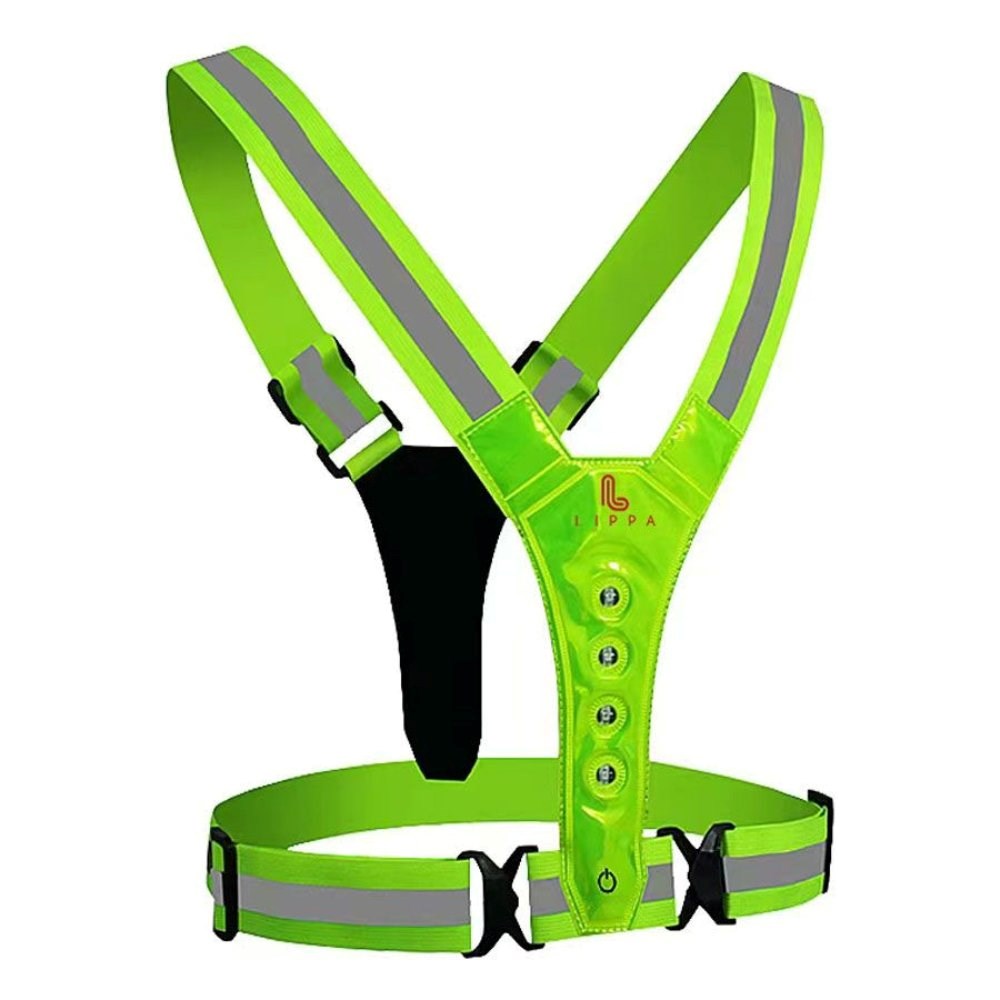 Lippa Refleksvest m. 3 LED Lys - Gul