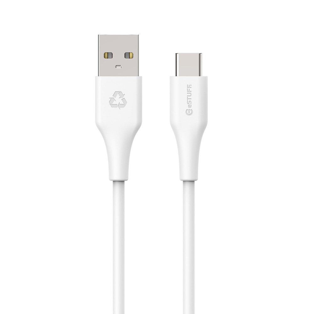 eSTUFF INFINITE USB-A til USB-C Kabel 60W 2 m - 100% Genbrugsplastik - Hvid