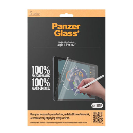 Apple iPad 10.2" (2021/2020/2019) PanzerGlass Graphicpaper Ultra-Wide Fit Skærmbeskyttelse - Gennemsigtig