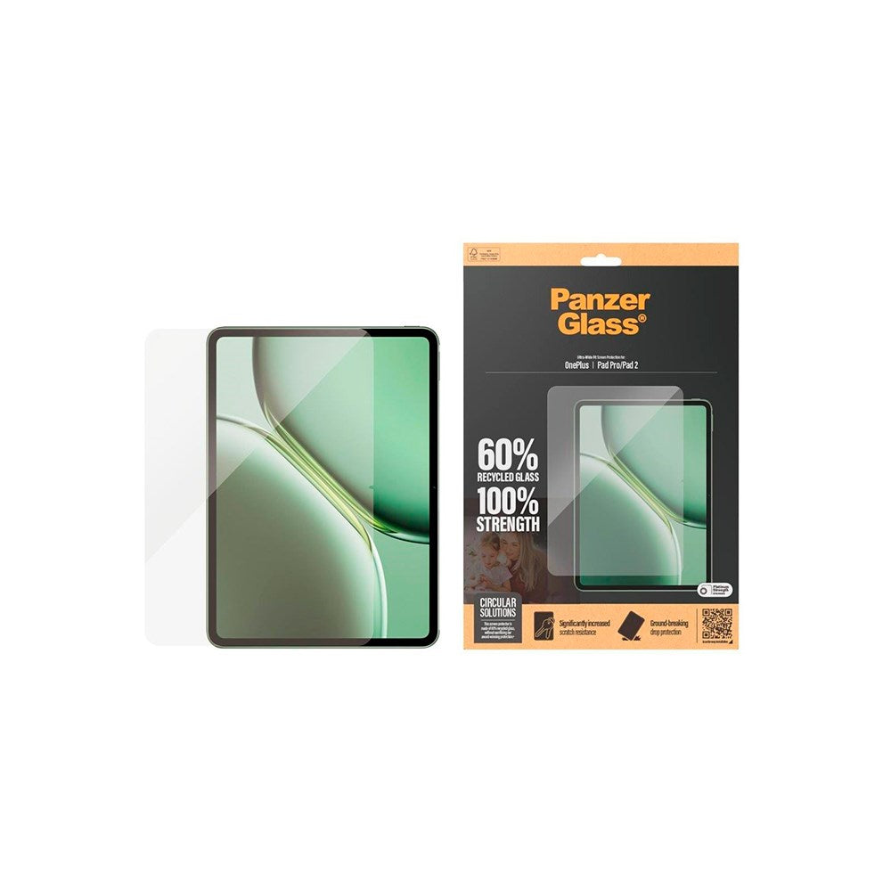 PanzerGlass OnePlus Pad 2 Ultra-Wide Fit Skærmbeskyttelsesglas - Gennemsigtig