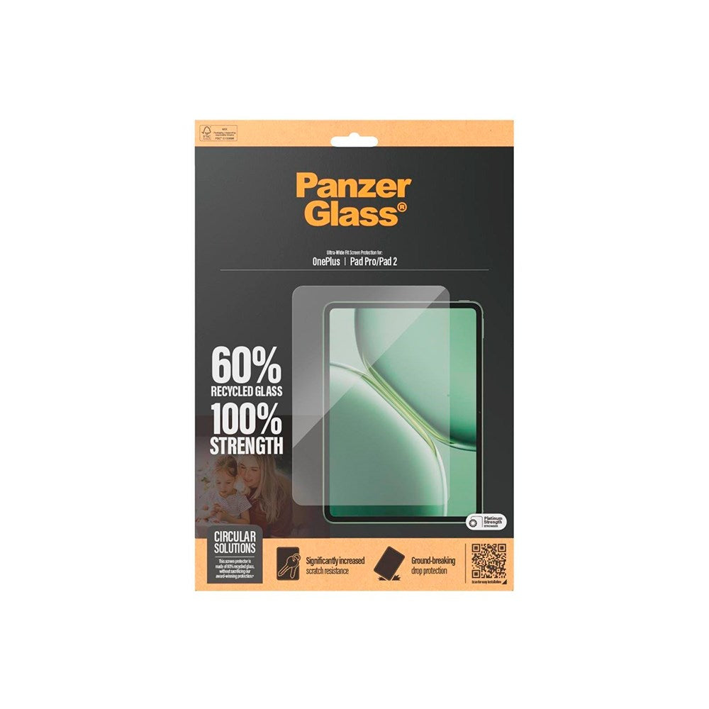 PanzerGlass OnePlus Pad 2 Ultra-Wide Fit Skærmbeskyttelsesglas - Gennemsigtig