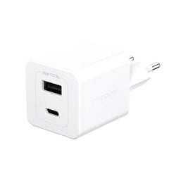 empower by PanzerGlass Turbo 35W Vægoplader m. 1x USB-A & 1x USB-C - Silver White