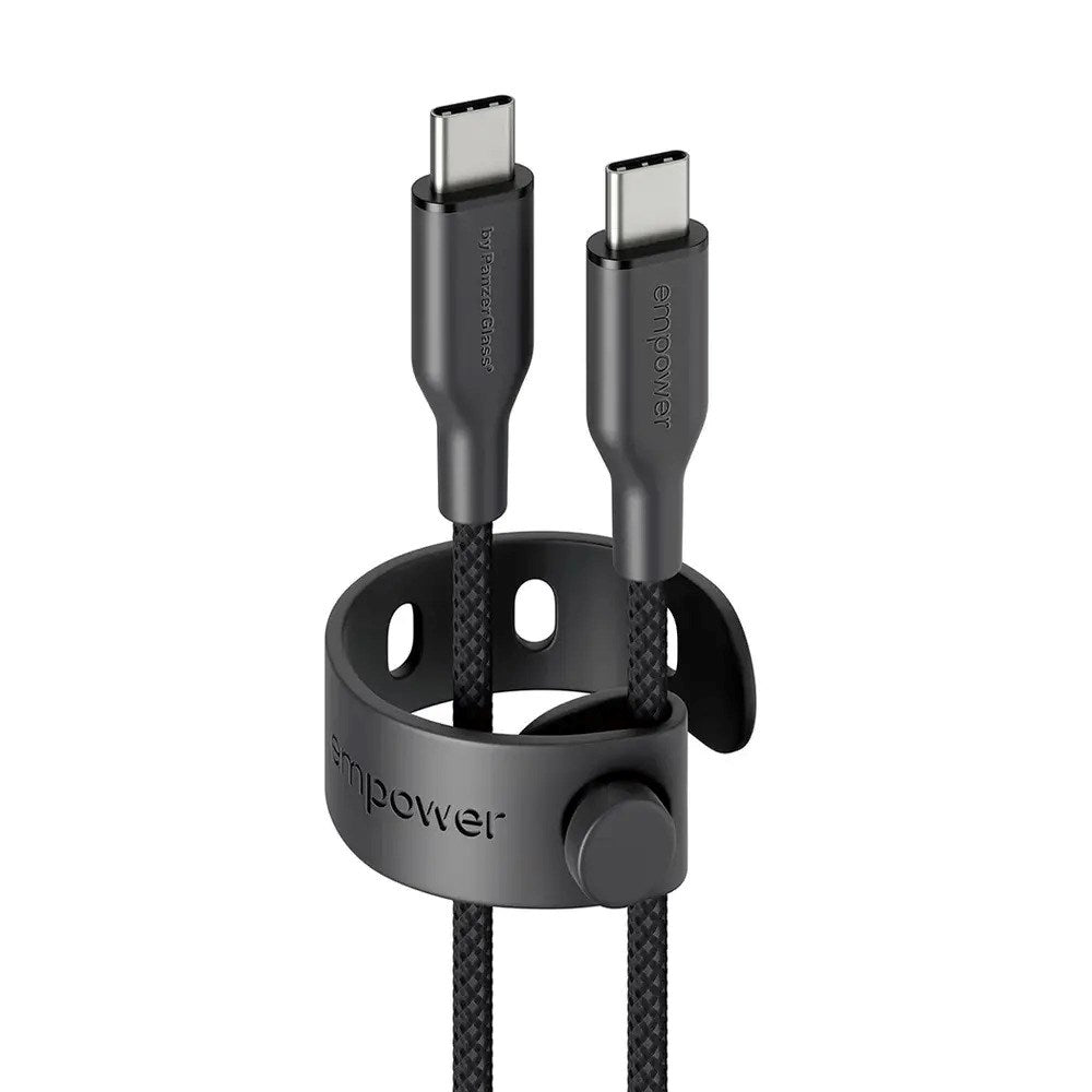 empower by PanzerGlass Racing 60W USB-C til USB-C Kabel - 2m - Space Black
