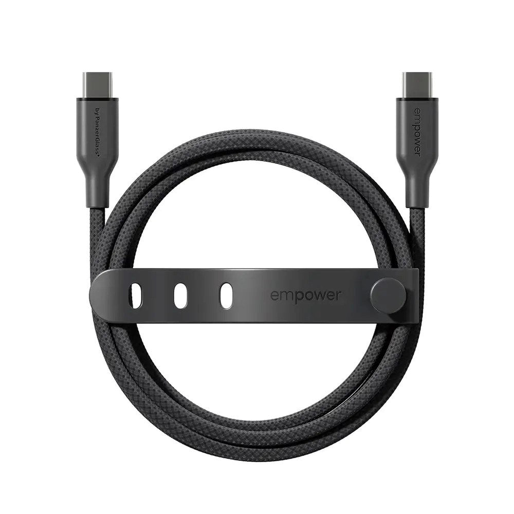 empower by PanzerGlass Racing 60W USB-C til USB-C Kabel - 2m - Space Black