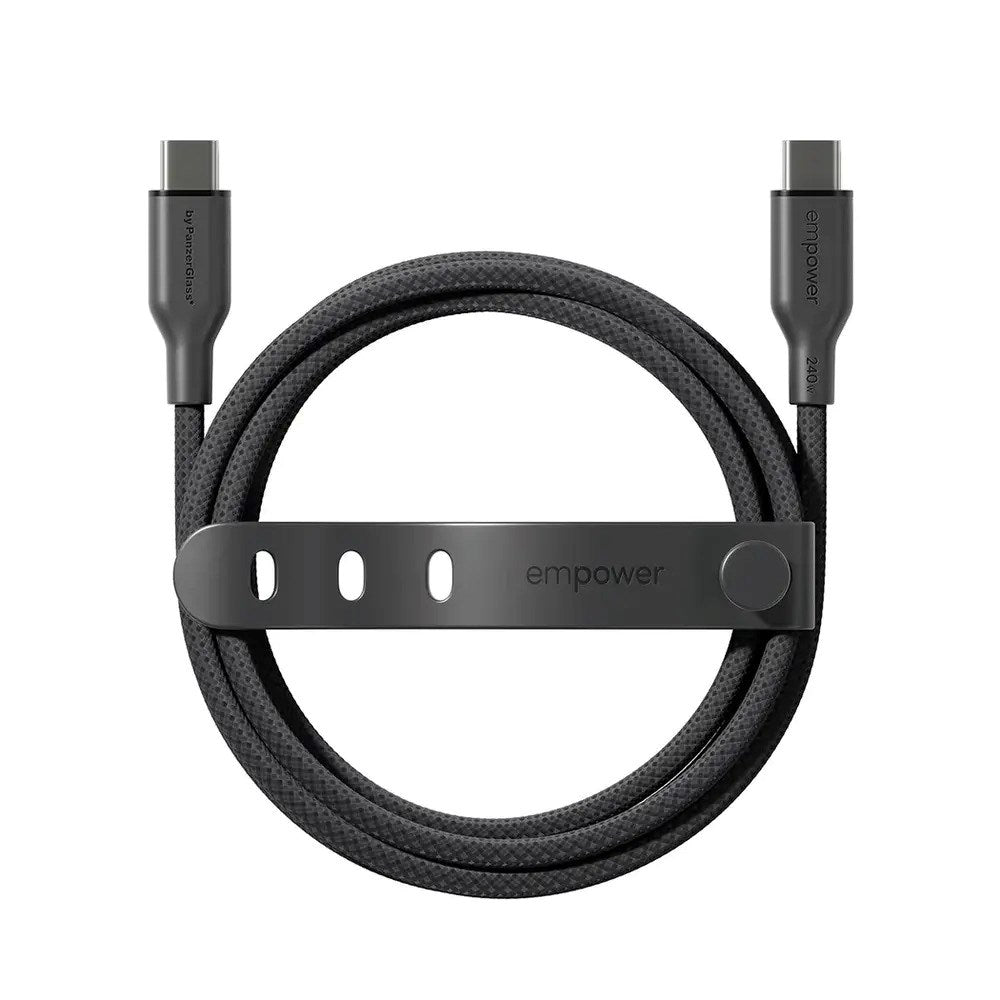 empower by PanzerGlass Racing 240W USB-C til USB-C Kabel - 2m - Space Black