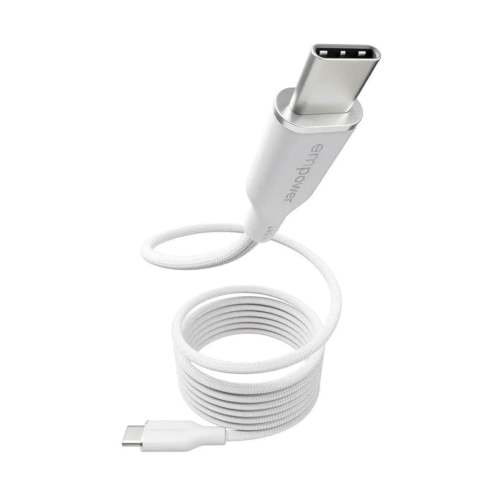 empower by PanzerGlass Magnetic 240W USB-C til USB-C Kabel - 1.5m - Silver White