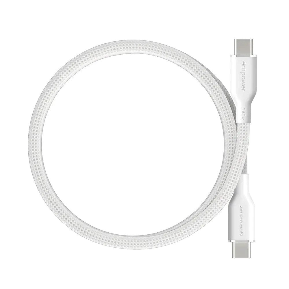 empower by PanzerGlass Magnetic 240W USB-C til USB-C Kabel - 1.5m - Silver White