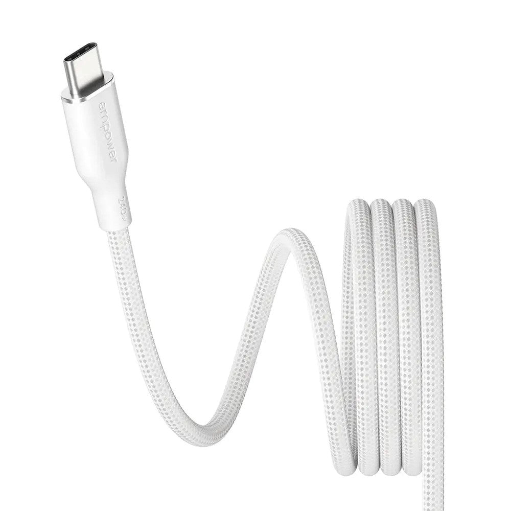 empower by PanzerGlass Magnetic 240W USB-C til USB-C Kabel - 1.5m - Silver White