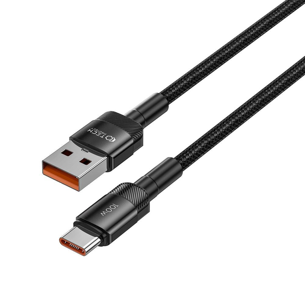 Tech-Protect Ultraboost Evo 100W/5A USB-A til USB-C Kabel 1m - Sort