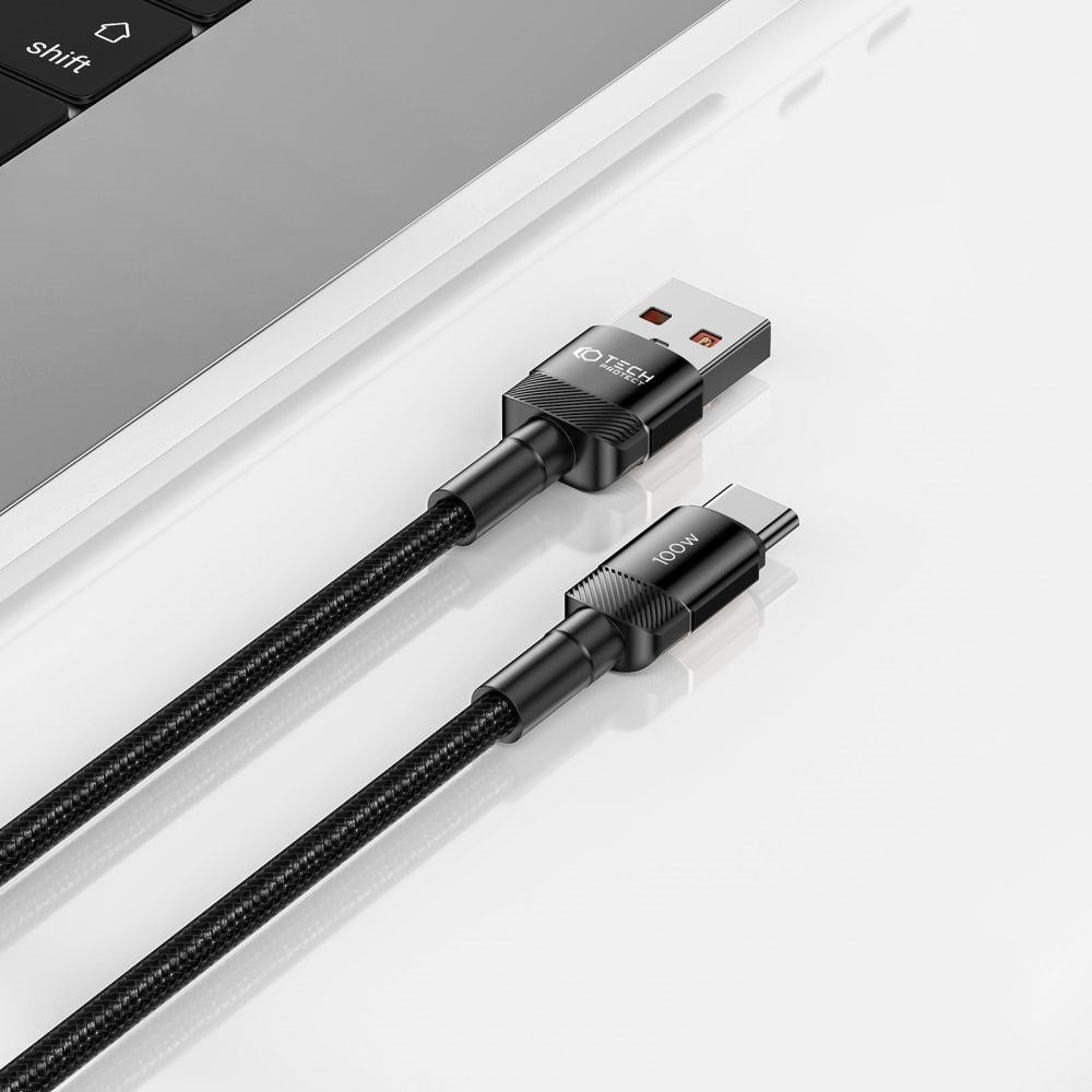 Tech-Protect Ultraboost Evo 100W/5A USB-A til USB-C Kabel 50cm - Sort