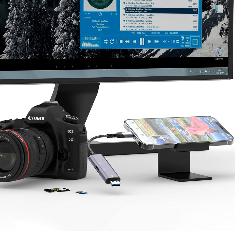 Tech-Protect Ultraboost SD-Kort Adapter m. Lightning / USB-A - Hukommelseskortlæser - Grå