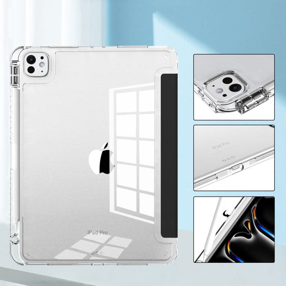 iPad Pro 11" (2025 / 2024) Tech-Protect SC Hybrid Cover m. Apple Pencil Holder - Sort / Gennemsigtig