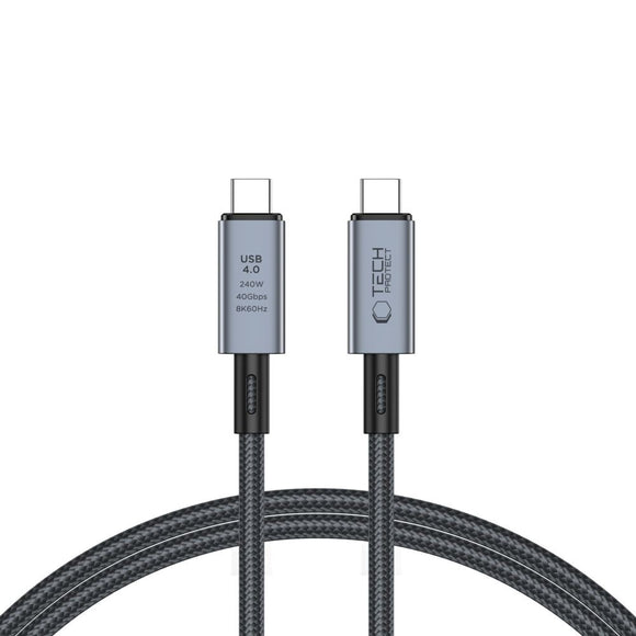 Tech-Protect Ultraboost 8K 40GBPS / PD 240W USB-C til USB-C Kabel 1m - Sort