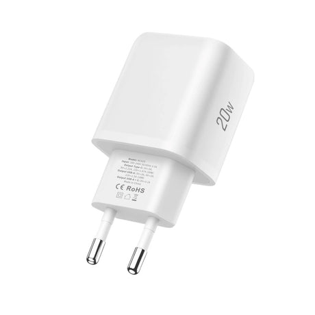 Tech-Protect NCA20 Vægoplader m. 20W - 1 x USB-A & 1 x USB-C - Hvid