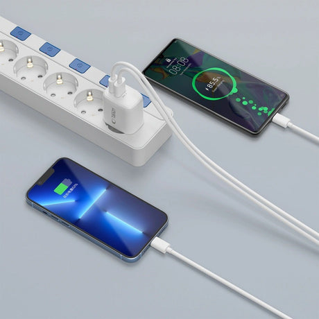 Tech-Protect NCA20 Vægoplader m. 20W - 1 x USB-A & 1 x USB-C - Hvid