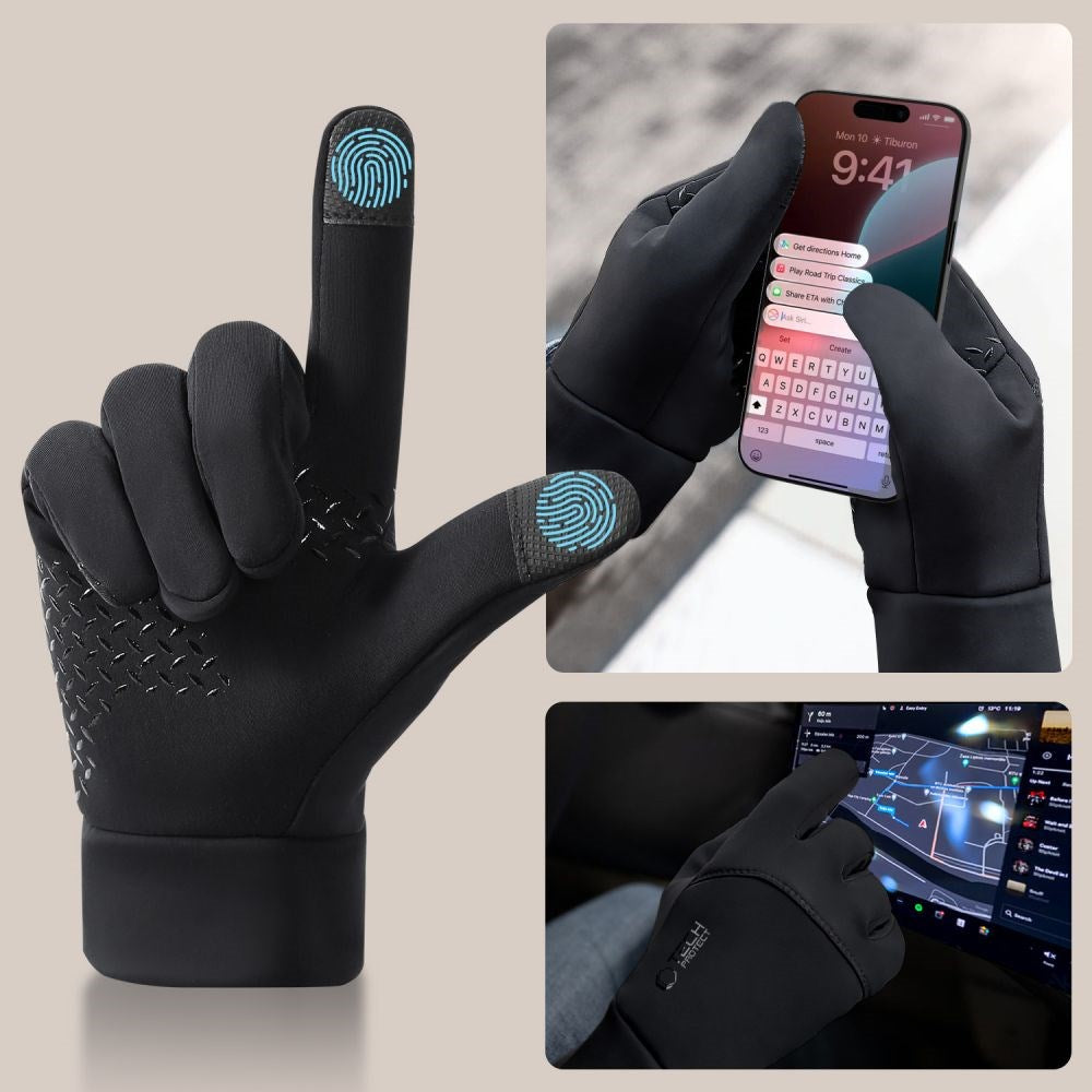 Tech-Protect Touch Screen Handsker - Størrelse L (25 x 23 cm) - Sort