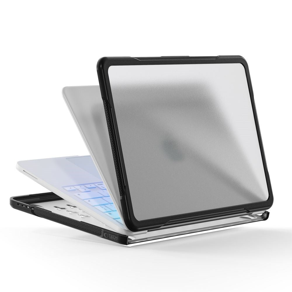 MacBook Neo 13 A18 Pro (2026) Tech-Protect Velar Hybrid Cover - Gennemsigtig / Sort