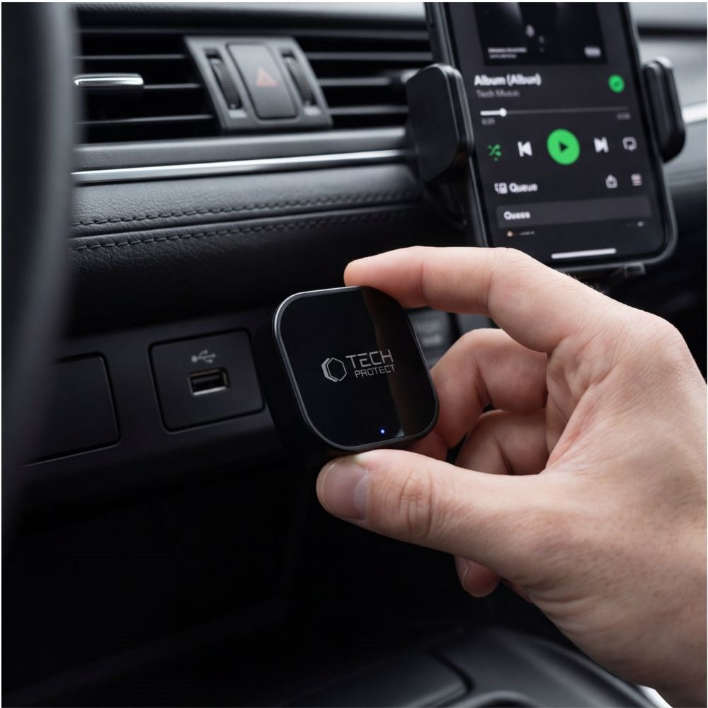 Tech-Protect UltraBoost CA01 Apple Carplay / Android Auto Adapter m. USB-A - Bluetooth / WiFi - Sort