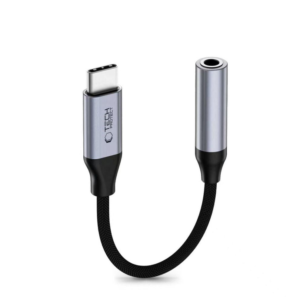 USB-C Til Mini Jack 3.5mm DAC Adapter Tech-Protect UltraBoost - Grå