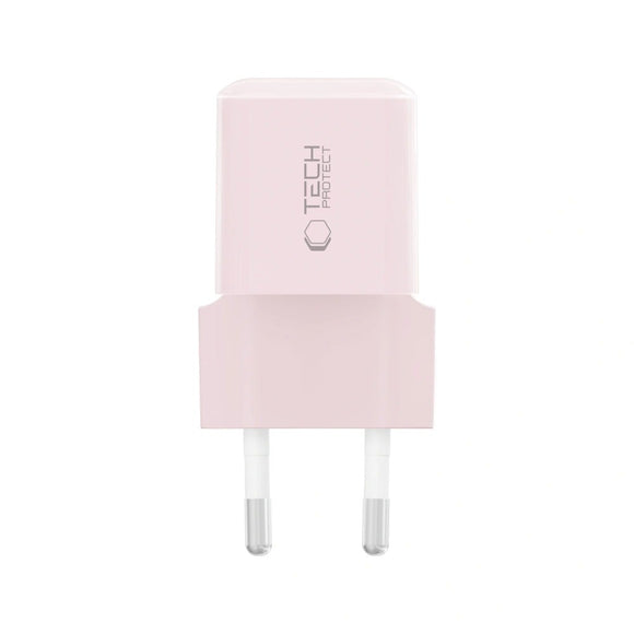 Tech-Protect NCM25 Vægoplader m. 25W - 1 x USB-C - Lyserød