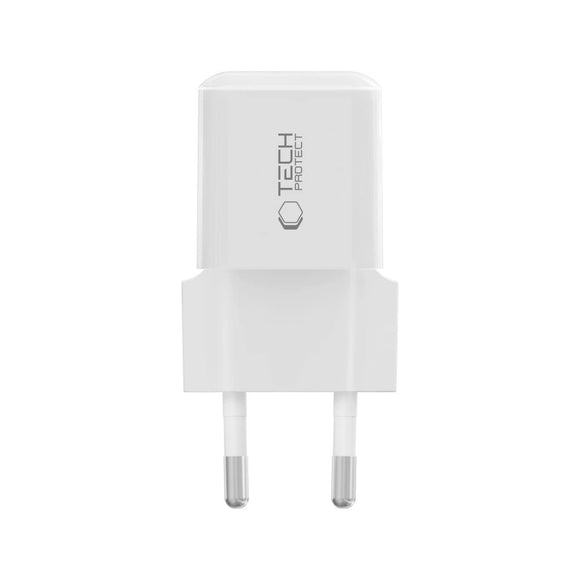 Tech-Protect NCM25 Vægoplader m. 25W - 1 x USB-C - Hvid