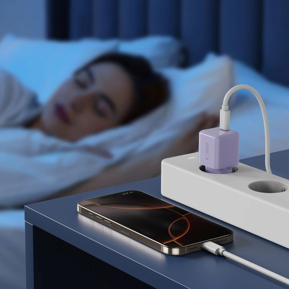 Tech-Protect NCM25 Vægoplader m. 25W - 1 x USB-C - Lilla