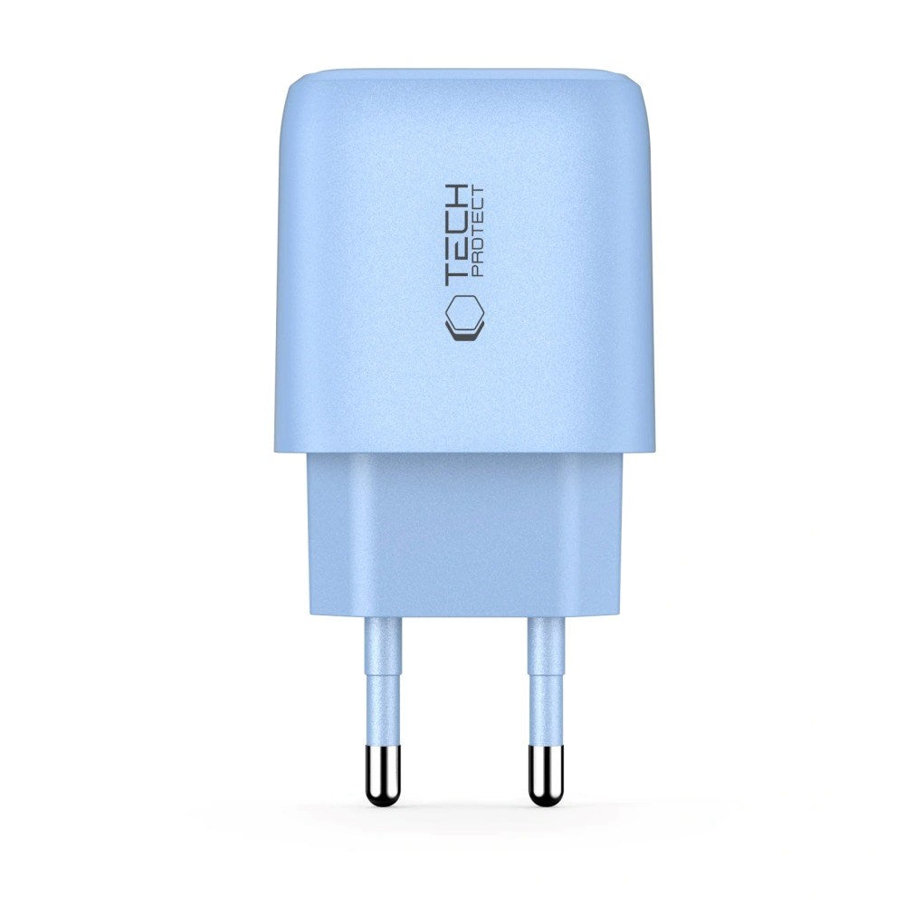 Tech-Protect NCA20 Vægoplader m. 20W - 1 x USB-A & 1 x USB-C - Blå