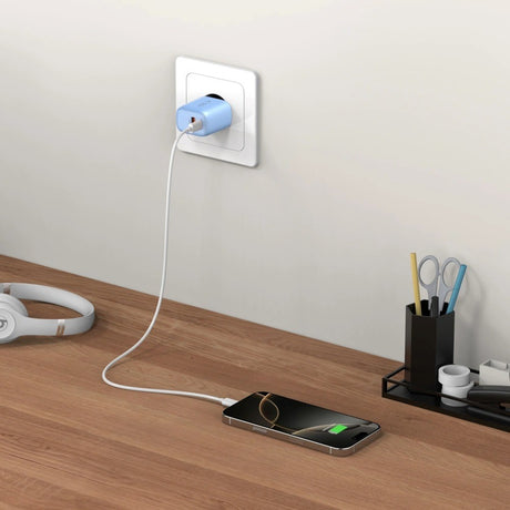 Tech-Protect NCA20 Vægoplader m. 20W - 1 x USB-A & 1 x USB-C - Blå