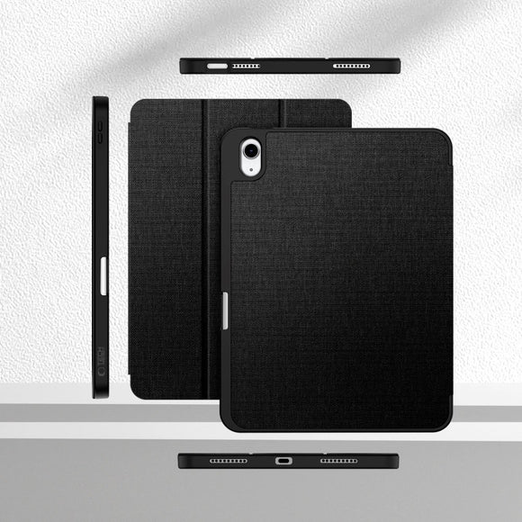 iPad 11" (2025) / 10.9" (2024 / 2022) Tech-Protect Canvas Flip Cover m. Pen Holder - Sort