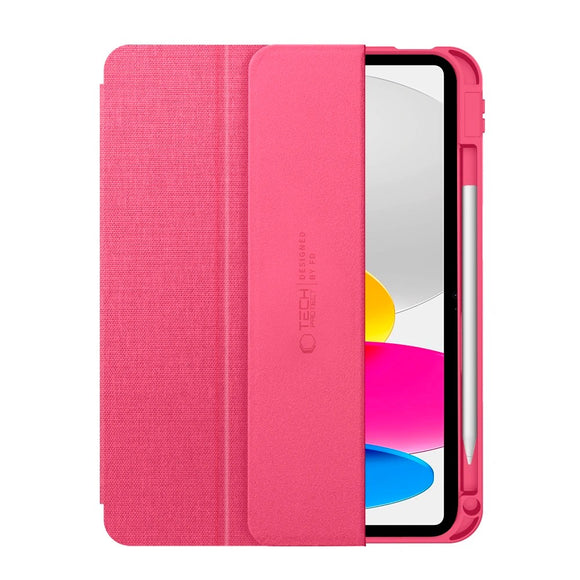 iPad 11" (2025) / 10.9" (2024 / 2022) Tech-Protect Canvas Flip Cover m. Pen Holder - Lyserød