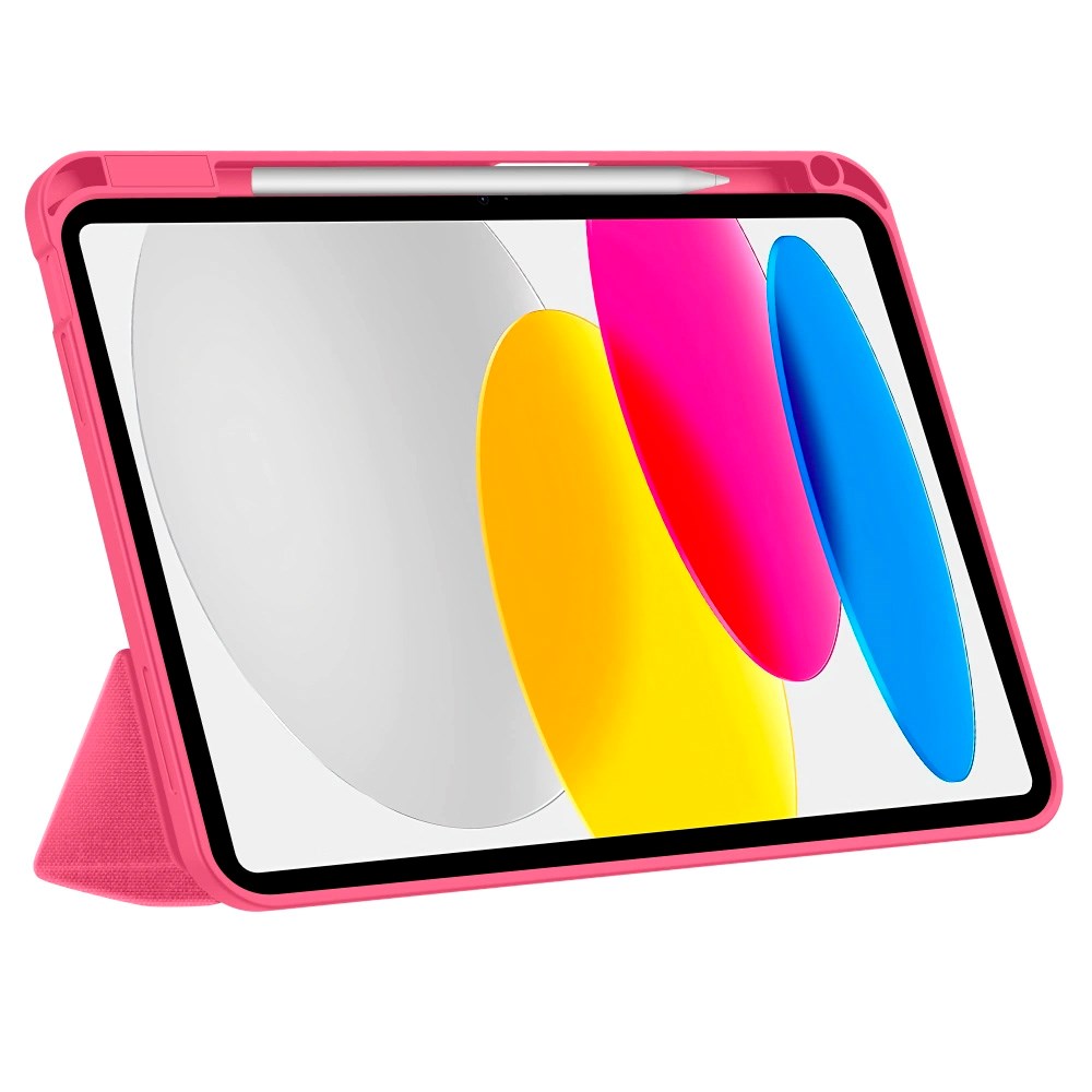 iPad 11" (2025) / 10.9" (2024 / 2022) Tech-Protect Canvas Flip Cover m. Pen Holder - Lyserød
