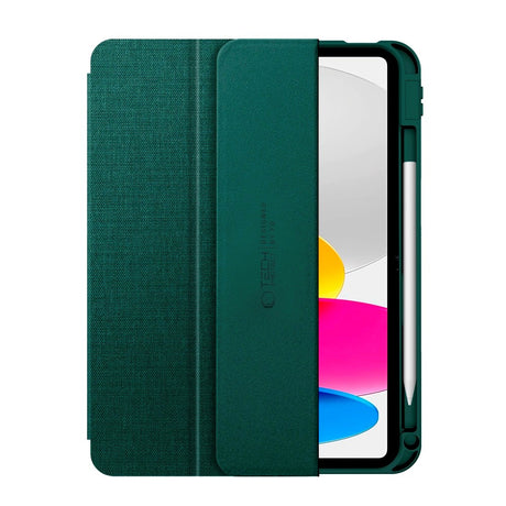 iPad 11" (2025) / 10.9" (2024 / 2022) Tech-Protect Canvas Flip Cover m. Pen Holder - Grøn