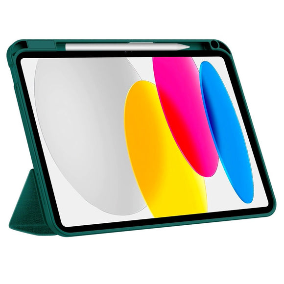 iPad 11" (2025) / 10.9" (2024 / 2022) Tech-Protect Canvas Flip Cover m. Pen Holder - Grøn
