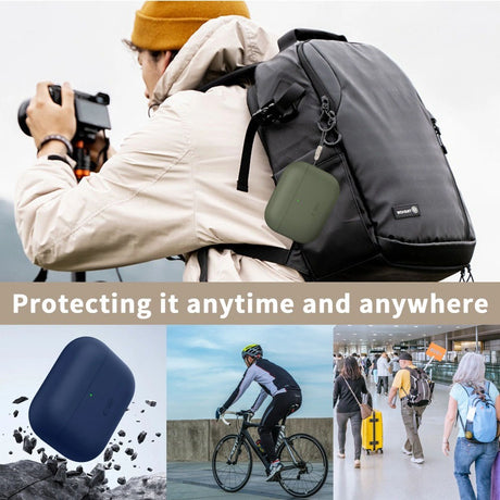Apple AirPods Pro (3. Gen) Tech-Protect Silikone Cover m. Rem - Sort