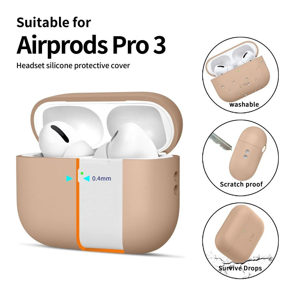 Apple AirPods Pro (3. Gen) Tech-Protect Silikone Cover m. Rem - Beige