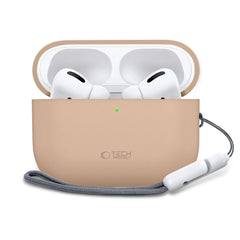 Apple AirPods Pro (3. Gen) Tech-Protect Silikone Cover m. Rem - Beige