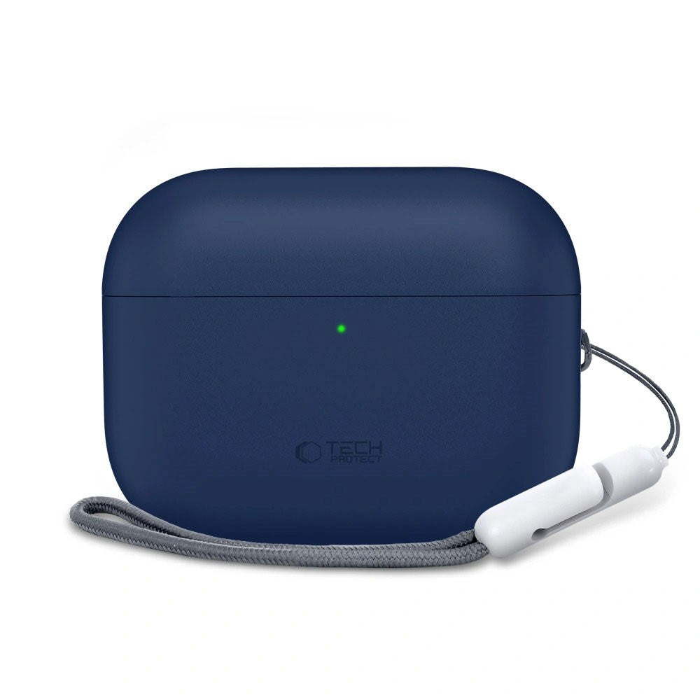 Apple AirPods Pro (3. Gen) Tech-Protect Silikone Cover m. Rem - Mørkeblå