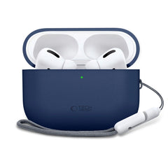 Apple AirPods Pro (3. Gen) Tech-Protect Silikone Cover m. Rem - Mørkeblå