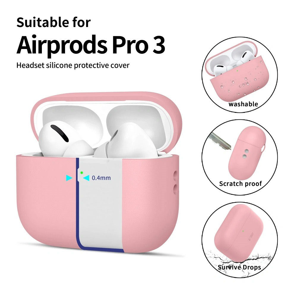 Apple AirPods Pro (3. Gen) Tech-Protect Silikone Cover m. Rem - Lyserød