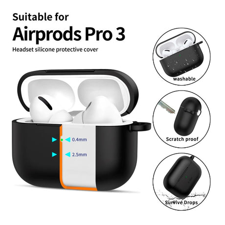Apple AirPods Pro (3. gen.) Tech-Protect Silicone Hook Cover - Sort