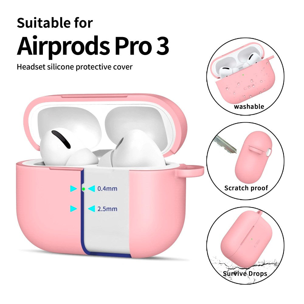 Apple AirPods Pro (3. gen.) Tech-Protect Silicone Hook Cover - Lyserød