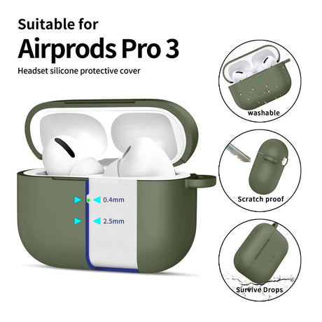 Apple AirPods Pro (3. gen.) Tech-Protect Silicone Hook Cover - Grøn