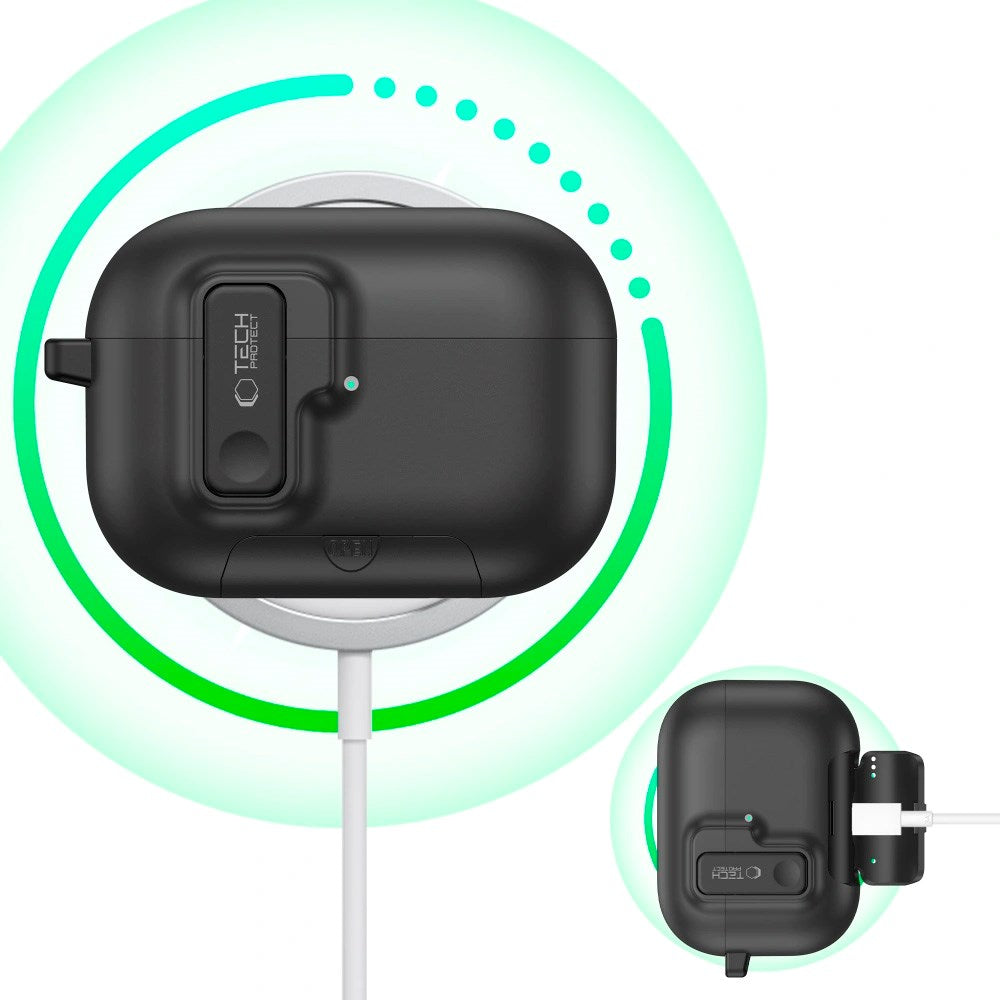 Apple AirPods Pro (3. gen.) Tech-Protect Slim Hook Cover - Sort