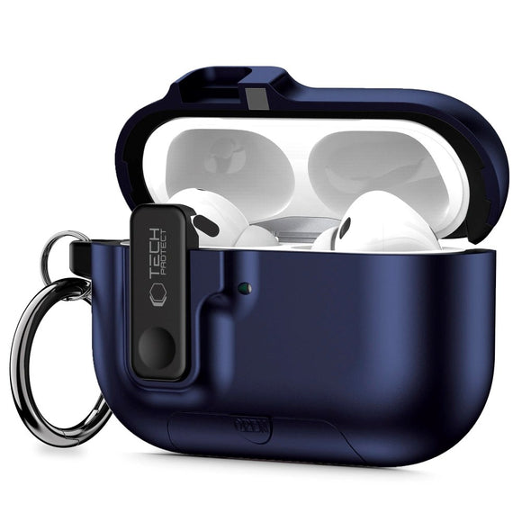 Apple AirPods Pro (3. gen.) Tech-Protect Slim Hook Cover - Mørkeblå