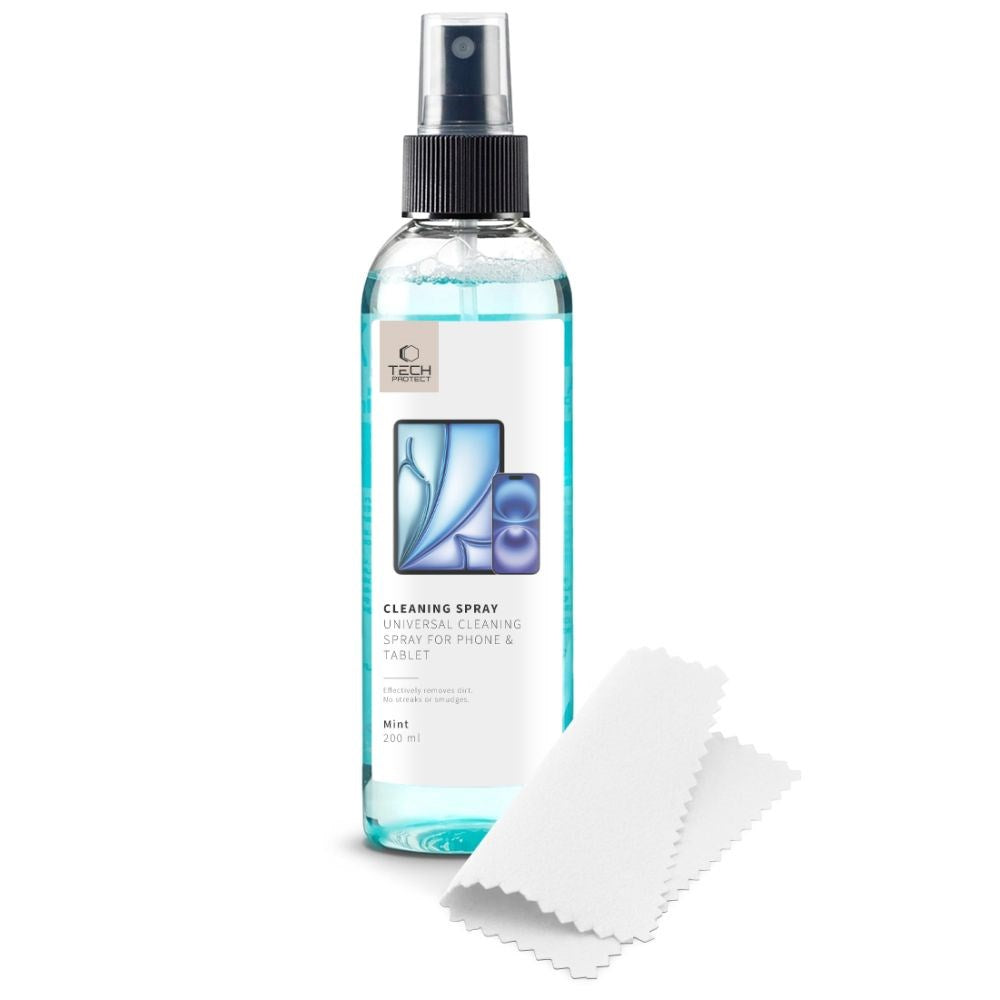 Tech-Protect Rengøringssæt m. Rengøringsspray & Klud - Mint