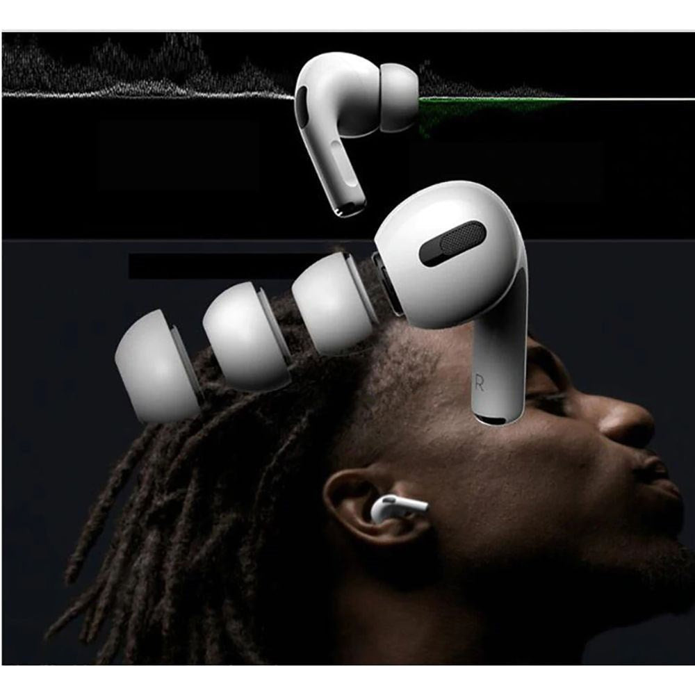 Apple AirPods Pro (3. Gen.) Tech-Protect Silikone Ørepropper - S, M, L - 3 stk - Hvid