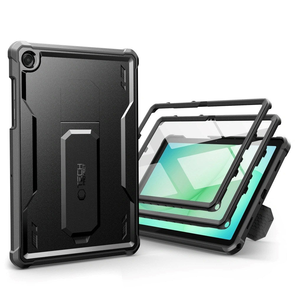 Samsung Galaxy Tab A11+ (Plus) / A9+ (Plus) Tech-Protect Kevlar Pro Håndværkercover m. Indbygget Skærmbeskyttelse - Sort